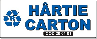 Stickere Atentionare - Sticker Semnalizare Tomberon - Hârtie Carton COD 20 01 01 (25x10cm)