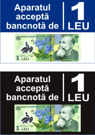 Accepta bancnote 1 leu 8x5cm