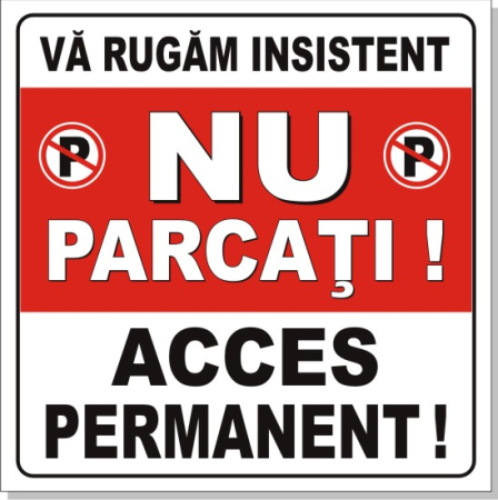 Placute PVC - Acces nu parcati 30x30cm