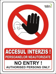 Bilingve - Accesul interzis 20x15cm