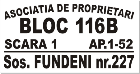 Residence - Panou Identificare Asociație de Proprietari - Personalizabil (100x50cm)