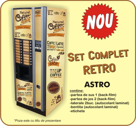 Autocolante automate cafea - Astro complet retro