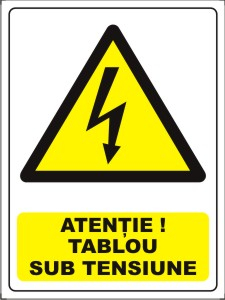 Atentie tablou sub tensiune 20x15cm
