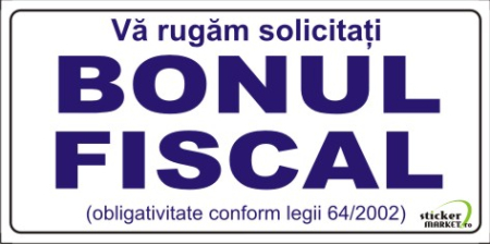 Stickere Atentionare - Bon fiscal 2 20x10cm