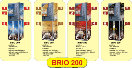 Autocolante automate cafea - Brio 200