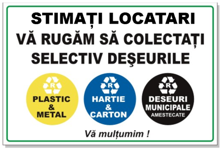 Residence - Semn Asociații de Proprietari - Colectare Selectivă Deșeuri Locatari (30x20cm)