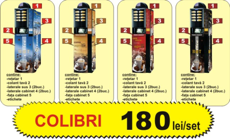 Autocolante automate cafea - colibri