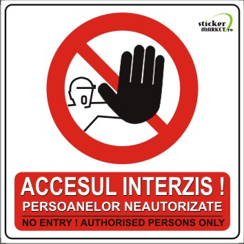 Stickere Atentionare - Do not enter 14x14cm