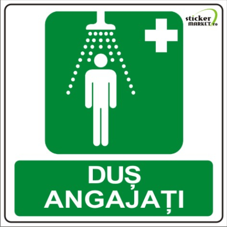 Stickere Atentionare - Dus angajati 14x14cm
