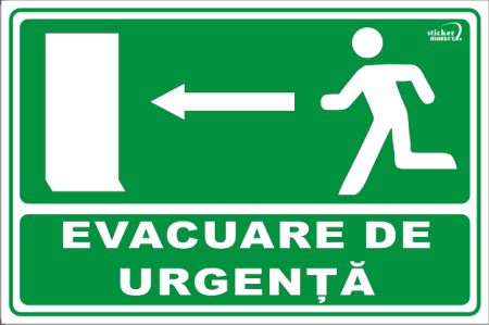 Stickere Atentionare - evacuare S 30x20cm