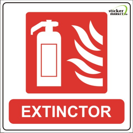 Stickere Atentionare - Extinctor 14x14cm