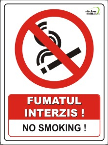 Bilingve - Fumatul interzis 20x15cm