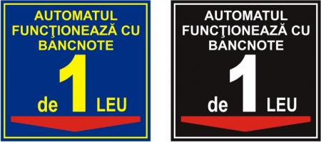 Functioneaza 1 leu 9,5x9cm