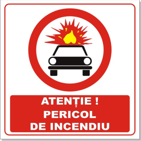 Placute PVC - GPL pericol de incendiu 30x30cm