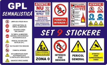 Statie GPL - GPL Semnalistica SET 9 stickere
