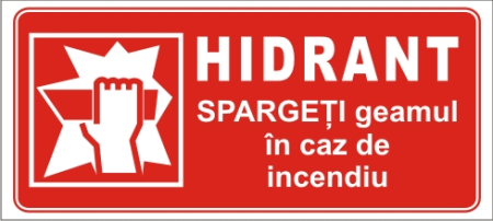 Stickere Atentionare - Hidrant geam 20x9cm