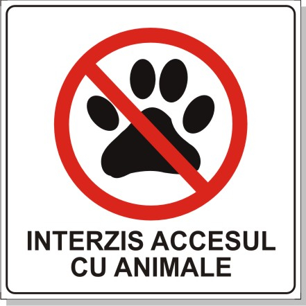 Residence - Sticker Semnalizare Interdicție - Interzis Accesul cu Animale (14x14cm)