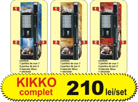 Autocolante automate cafea - kikko complet