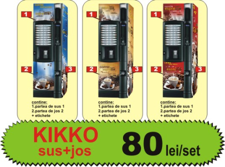 Autocolante automate cafea - kikko frontal