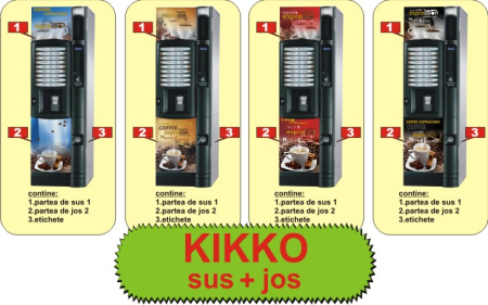 Autocolante automate cafea - Kikko frontal