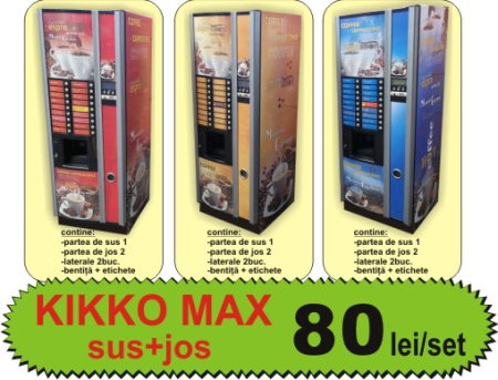 Autocolante automate cafea - kikko max frontal