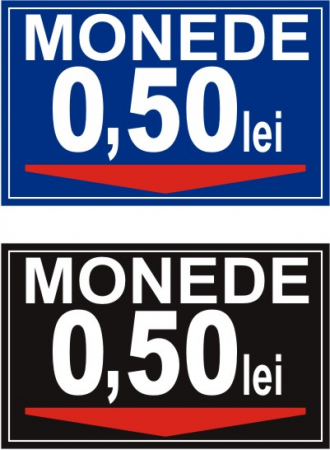 Stickere automate cafea - Monede 0,50 8x5cm