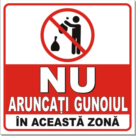 Placute PVC - Nu aruncati gunoiul 30x30cm