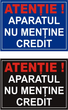 Stickere automate cafea - Nu mentine credit 8x6cm