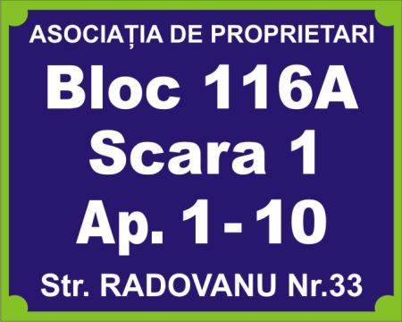 Placute PVC - Panou asociatie A 50x40cm