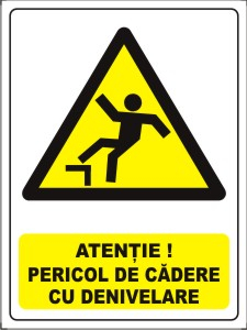 Obligatii generale - Pericol de cadere cu denivelare 20x15cm