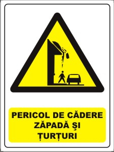 Obligatii generale - Pericol de cadere zapada si turturi 20x15cm