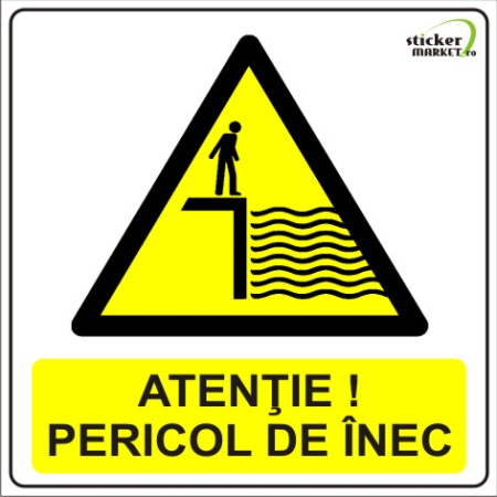Stickere Atentionare - Pericol de inec 14x14cm
