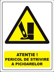 Obligatii generale - Pericol de strivire a picioarelor 20x15cm
