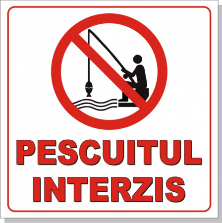 Placute PVC - Pescuitul interzis 30x30cm
