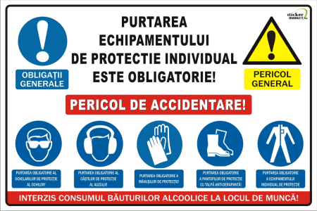 Placute PVC - Protectia muncii 45x30cm