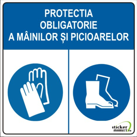 Stickere Atentionare - Protectie maini si picioare 14x14cm