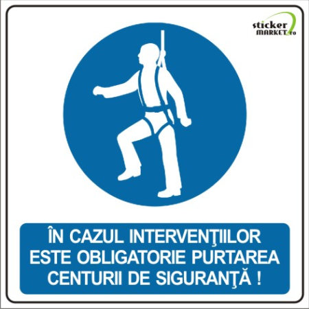 Stickere Atentionare - Purtarea centurii 14x14cm