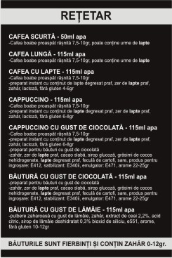 Stickere automate cafea - Retetar universal 15x10cm