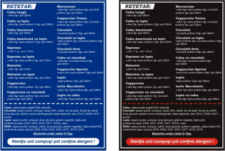 Stickere automate cafea - retetar wittenborg 18.5x13cm