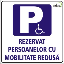 Stickere Atentionare - Semn parcare handicap 14x14cm