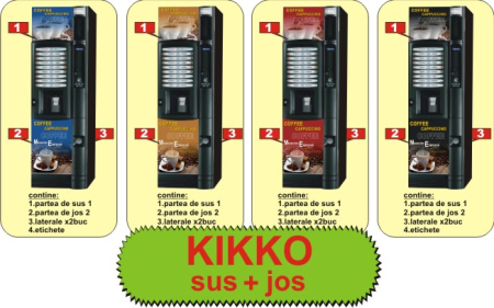 Autocolante automate cafea - Set Autocolante Necta Kikko Frontal