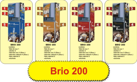 Autocolante automate cafea - Set Complet Autocolante Necta Brio 200