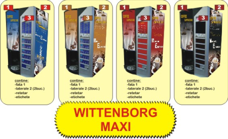 Autocolante automate cafea - Set Complet Autocolante Wittenborg 7100 Maxi