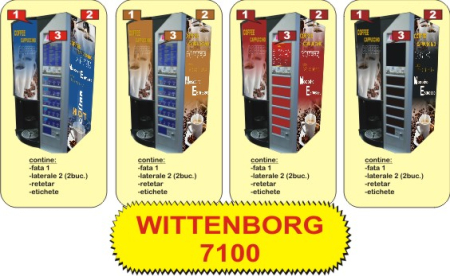 Autocolante automate cafea - Set Complet Autocolante Wittenborg 7100 - Premium Laminat