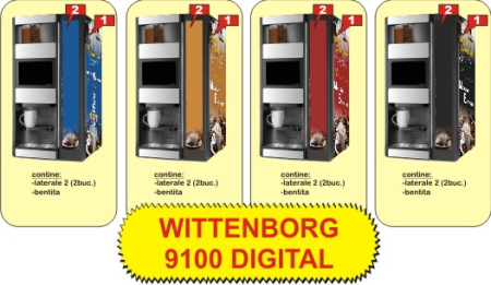 Autocolante automate cafea - Set Complet Autocolante Wittenborg 9100 - Premium Laminat