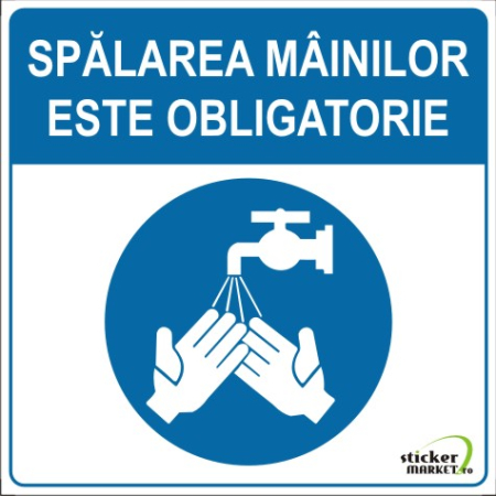Horeca - Spalarea mainilor obligatorie 14x14cm