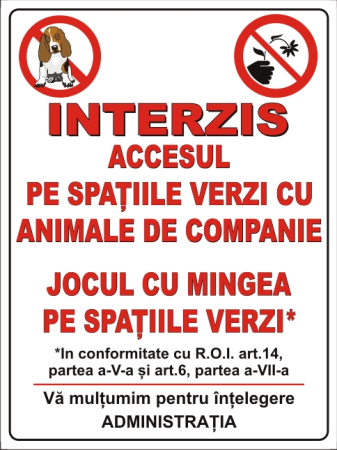Stickere Atentionare - Spatii verzi 40x30cm