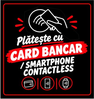 Stickere automate cafea - Sticker Automat Cafea - Plătește cu Card Bancar POS (9x9.5cm)