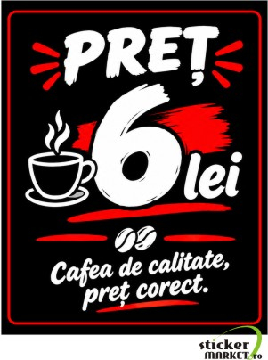Sticker Automat Cafea - Preț 6 Lei (10x8cm, Model Nou)