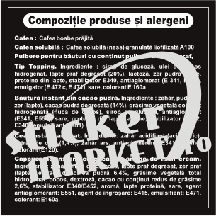 Stickere automate cafea - Sticker informare produse 9,5x9,5cm